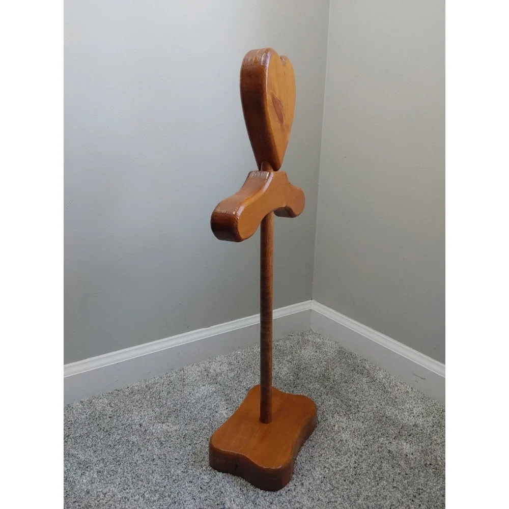 Heart Primitive Wooden Child Nursery Coat Hat Stand Country Cottage Towel Rack